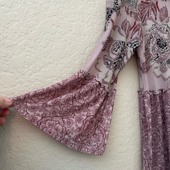 Knox Rose Dropped Waist Blouse - Size Small - Beautiful Mixed Pattern Fabric - Picture 3 of 6